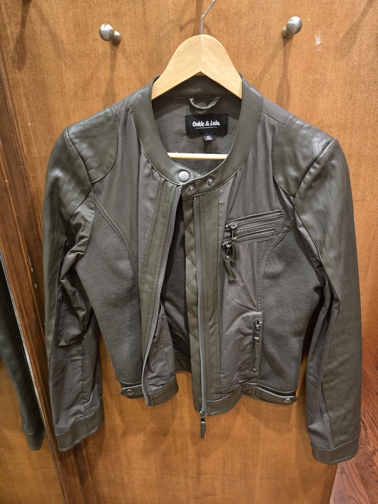 Ookie & Lala Jackets & Blazers - Ooh La La Olive Green Women's Moto Jacket